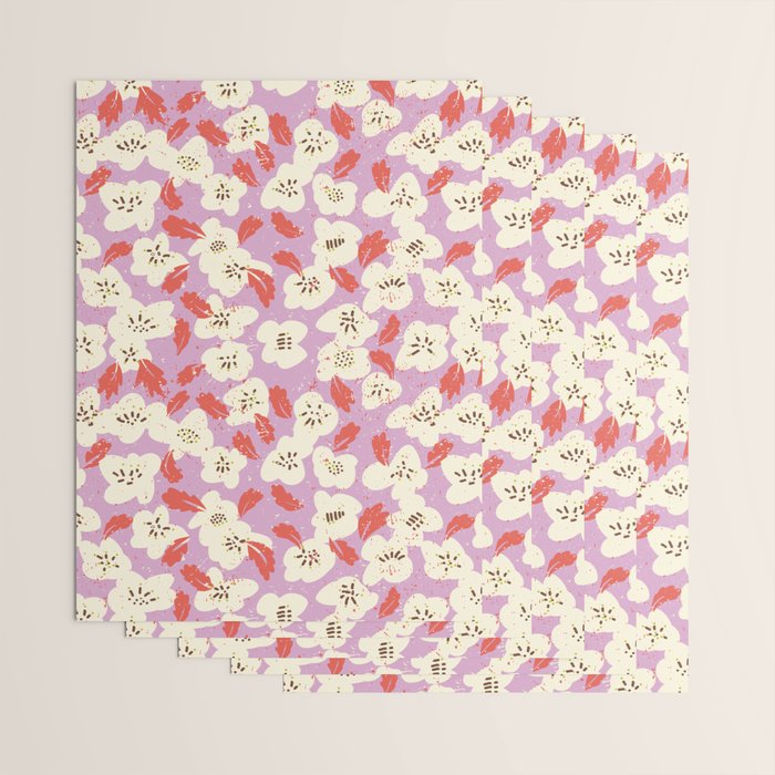 Bold flowers in my garden on chaly pink Wrapping Paper Gallery Image 3