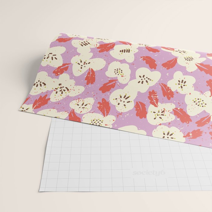 Bold flowers in my garden on chaly pink Wrapping Paper Gallery Image 2