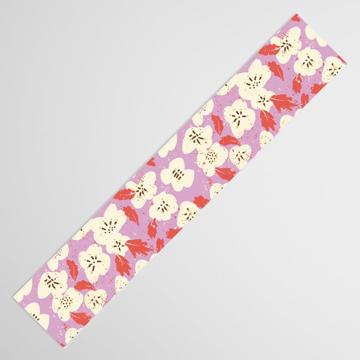 Bold flowers in my garden on chaly pink Table Runner Gallery Image 3