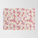 Bold flowers in my garden on chaly pink Rug Gallery Image 2