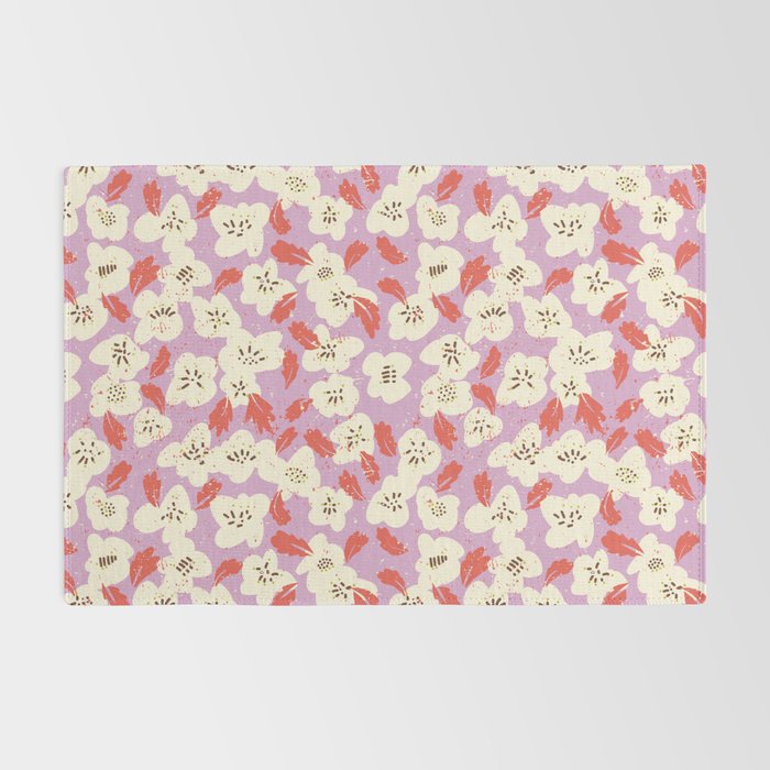 Bold flowers in my garden on chaly pink Rug Gallery Image 2