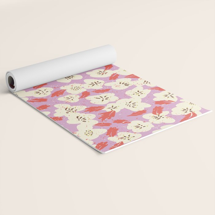 Bold flowers in my garden on chaly pink Yoga Mat Gallery Image 2