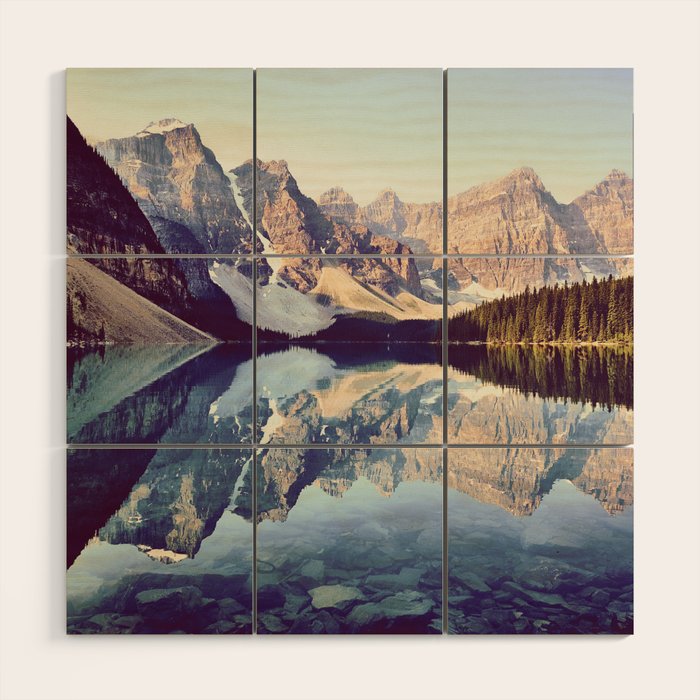 Moraine Lake Reflection Wood Wall Art Gallery Image 1