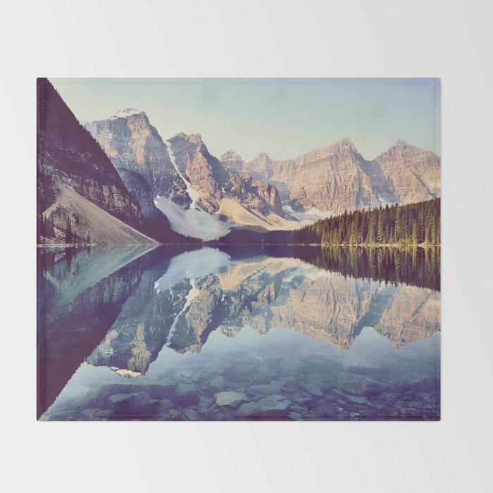 Moraine Lake Reflection Throw Blanket Gallery Image 2