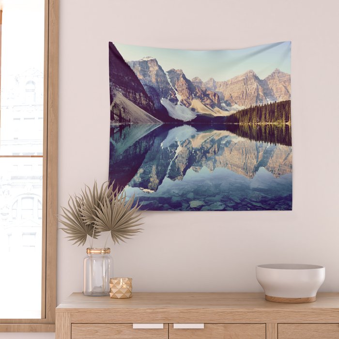 Moraine Lake Reflection Wall Tapestry Gallery Image 2