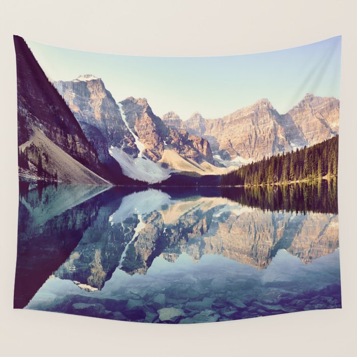Moraine Lake Reflection Wall Tapestry Gallery Image 4