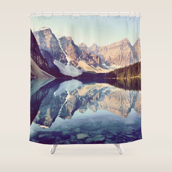 Moraine Lake Reflection Shower Curtain Gallery Image 1