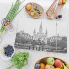 Jackson Square New Orleans Black and White Photography Cutting Board Gallery Image 2