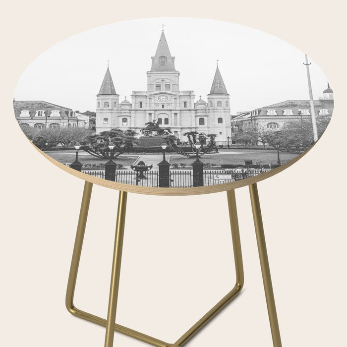 Jackson Square New Orleans Black and White Photography Side Table Gallery Image 2