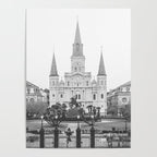 Jackson Square New Orleans Black and White Photography Poster Gallery Image 4