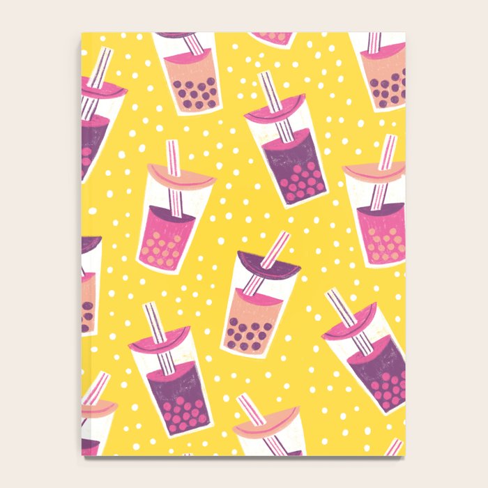 Bubble Tea Boba Pattern Notebook Gallery Image 4