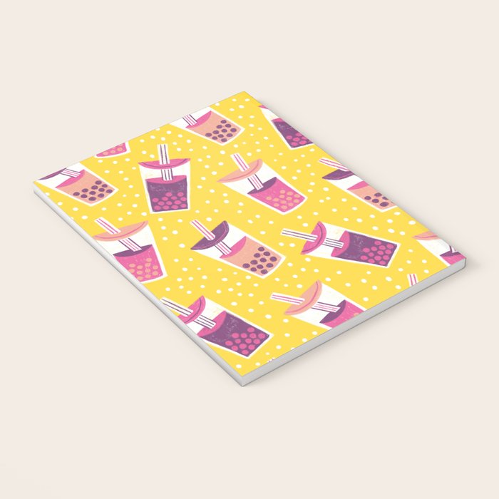 Bubble Tea Boba Pattern Notebook Gallery Image 3