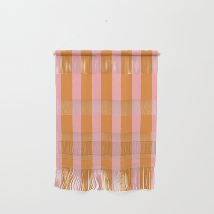 Simple Stripes Pattern - Pink Orange Wall Hanging Gallery Image 1