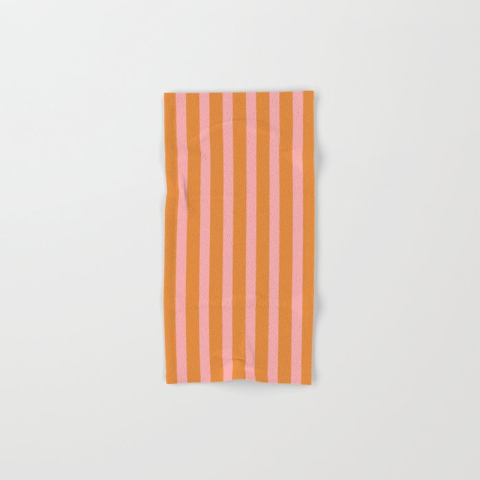 Simple Stripes Pattern - Pink Orange Bath Towel Gallery Image 1