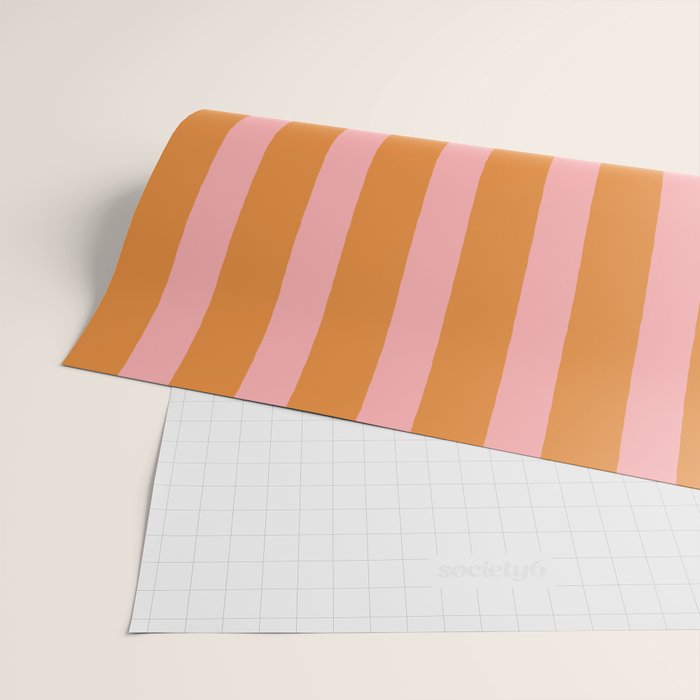 Simple Stripes Pattern - Pink Orange Wrapping Paper Gallery Image 2
