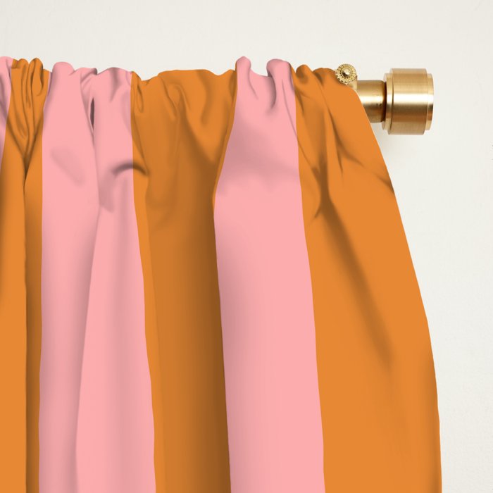 Simple Stripes Pattern - Pink Orange Window Curtain Gallery Image 2