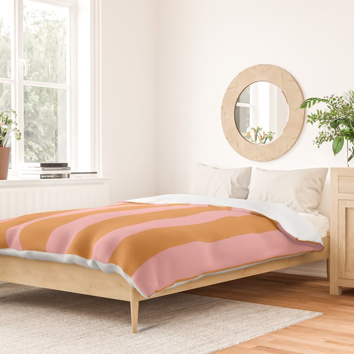 Simple Stripes Pattern - Pink Orange Duvet Cover Gallery Image 2