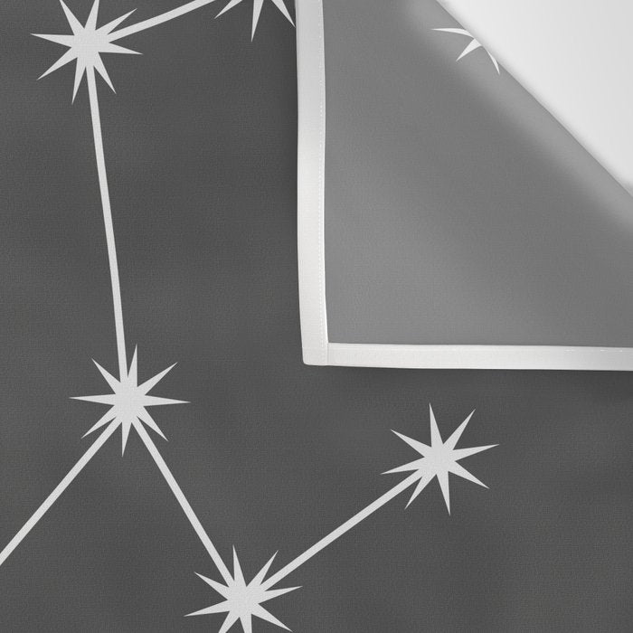 Taurus Zodiac Star Constellation Line Art Grey Wall Tapestry Gallery Image 3