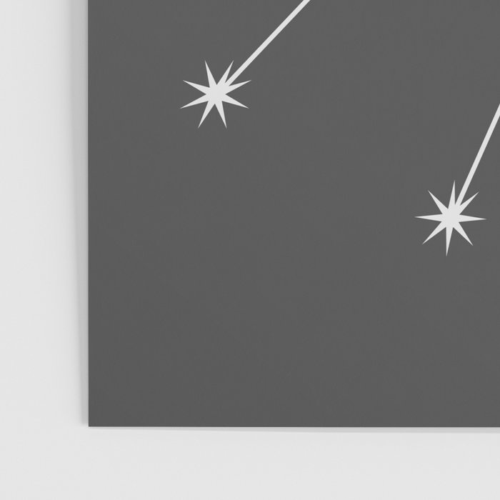 Taurus Zodiac Star Constellation Line Art Grey Poster Gallery Image 3