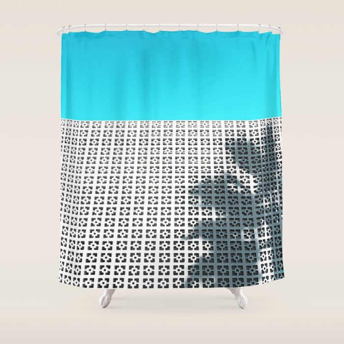 Parker Palm Springs with Palm Tree Shadow Shower Curtain Gallery Image 1
