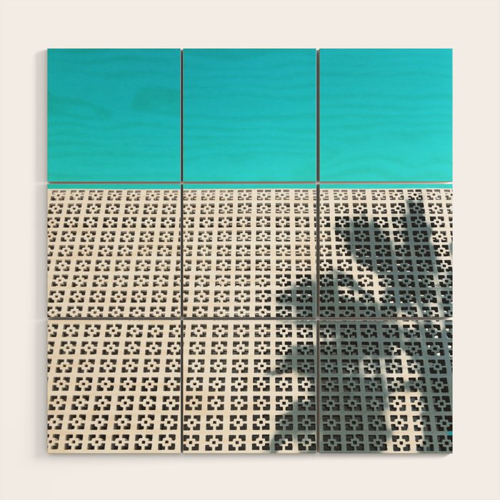 Parker Palm Springs with Palm Tree Shadow Wood Wall Art Gallery Image 1