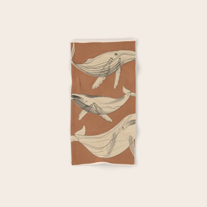 Modern Minimalist Abstract Whales 2 Bath Towel Gallery Image 1