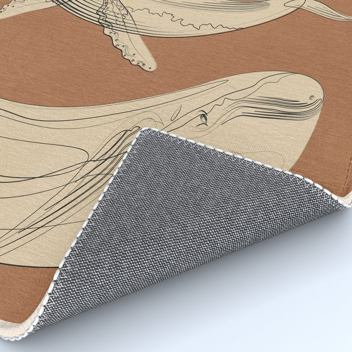 Modern Minimalist Abstract Whales 2 Rug Gallery Image 4