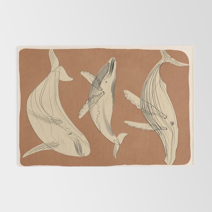 Modern Minimalist Abstract Whales 2 Rug Gallery Image 2