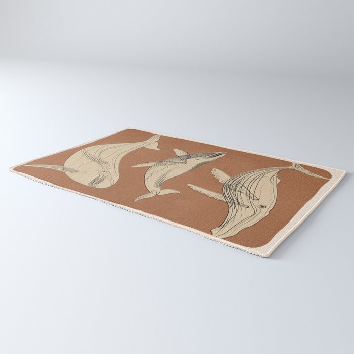 Modern Minimalist Abstract Whales 2 Rug Gallery Image 3