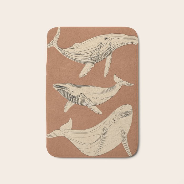 Modern Minimalist Abstract Whales 2 Bath Mat Gallery Image 1