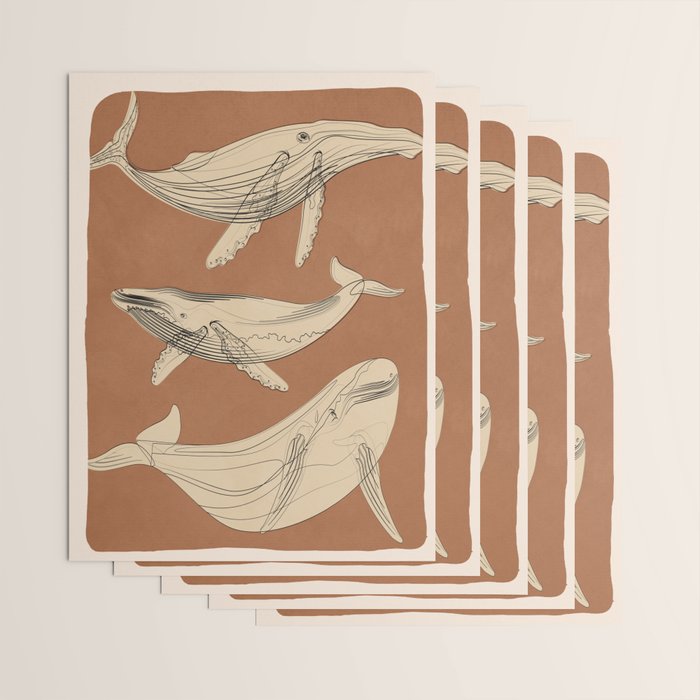 Modern Minimalist Abstract Whales 2 Wrapping Paper Gallery Image 3
