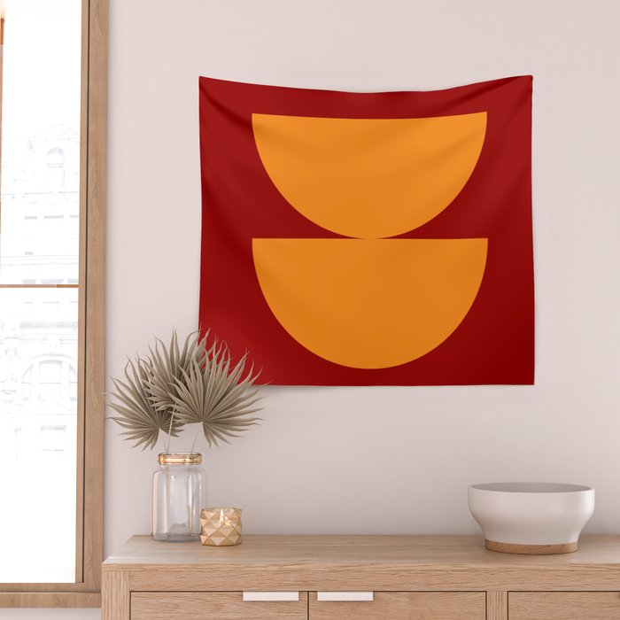 Burnt Umber - Abstract Autumn Sunset Wall Tapestry Gallery Image 2