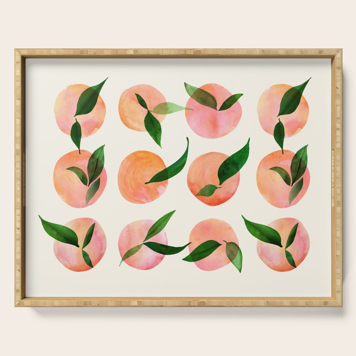 Abstract Watercolor Fruit Shapes Serving Tray Gallery Image 1