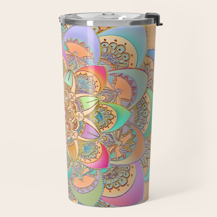 Bohemian Festival Lotus Mandala Travel Mug Gallery Image 2