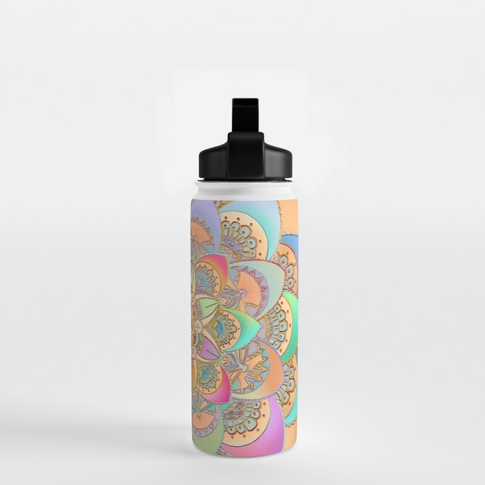 Bohemian Festival Lotus Mandala Water Bottle Gallery Image 2