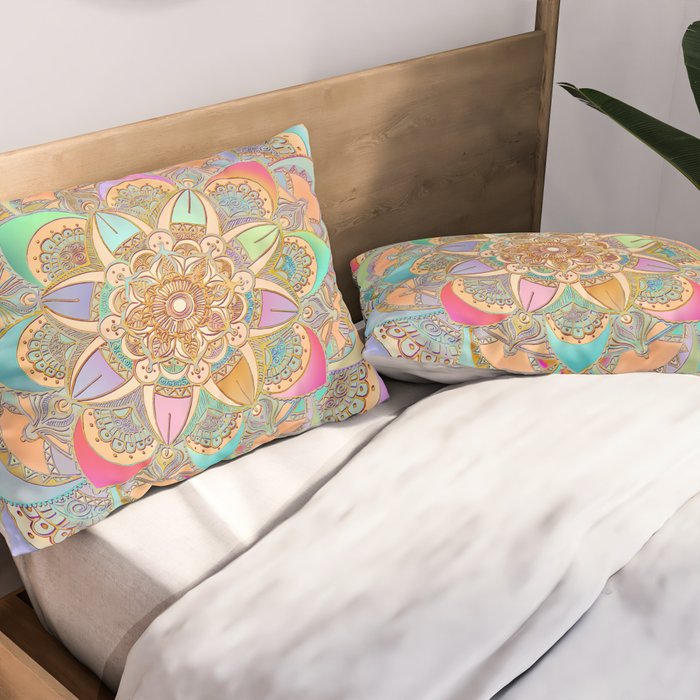 Bohemian Festival Lotus Mandala Pillow Sham Gallery Image 2