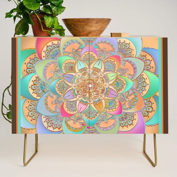 Bohemian Festival Lotus Mandala Credenza Gallery Image 1