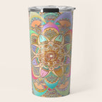 Bohemian Festival Lotus Mandala Travel Mug Gallery Image 1