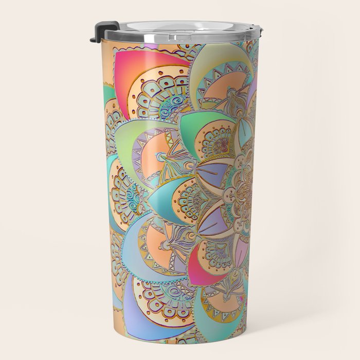 Bohemian Festival Lotus Mandala Travel Mug Gallery Image 3