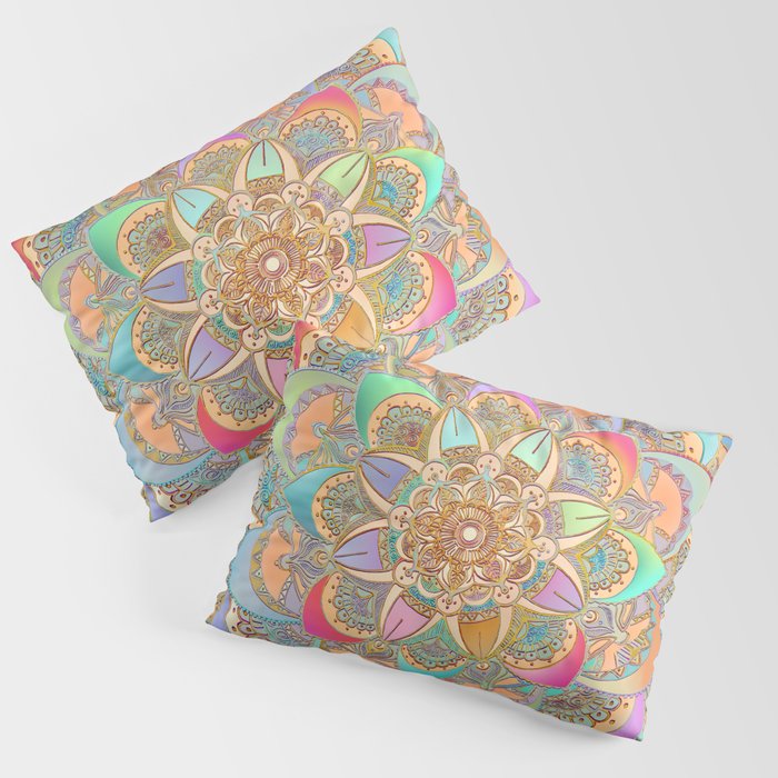 Bohemian Festival Lotus Mandala Pillow Sham Gallery Image 1