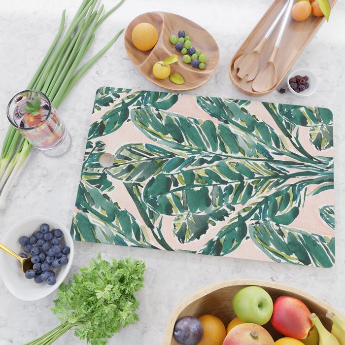 BIG FEELINGS Banana Leaf Tropical Cutting Board Gallery Image 2