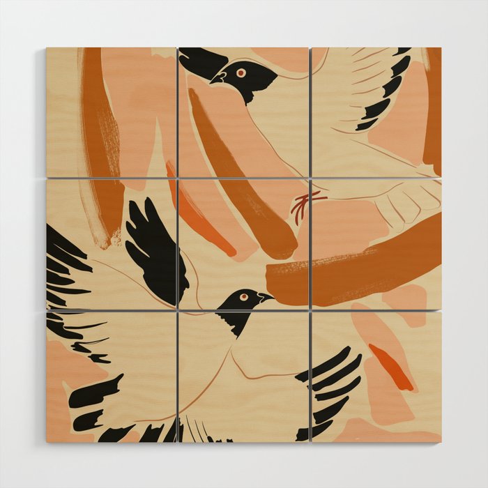Flying Birds Wood Wall Art Gallery Image 1
