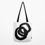 Black & White Minimalist Ink Tribal Mid Century Pattern Dark Painting Pattern Tote Bag Gallery Image 2