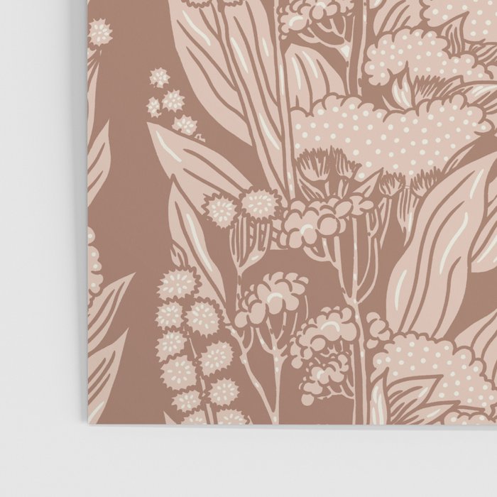 MOCHA FLORAL STRIPE  Inspired by PANTONE 17 1230 Mocha Mousse Poster Gallery Image 3