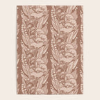 MOCHA FLORAL STRIPE  Inspired by PANTONE 17 1230 Mocha Mousse Poster Gallery Image 4