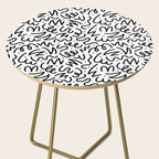 Fun black line doodle art pattern Side Table Gallery Image 2
