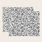 Fun black line doodle art pattern Placemat Gallery Image 1