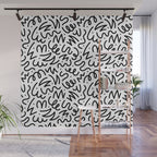 Fun black line doodle art pattern Wall Mural Gallery Image 1