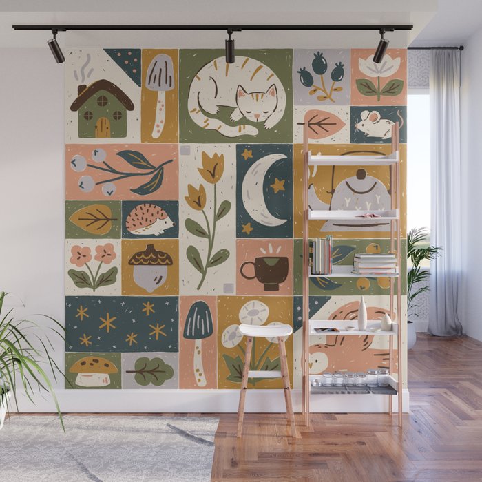 Repose - Cozy Patchwork Wall Mural Gallery Image 1
