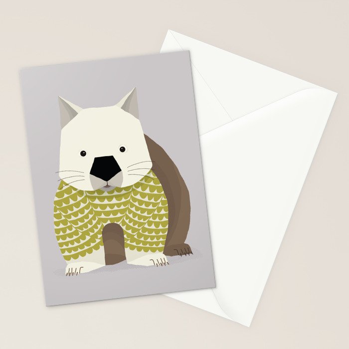Whimsical Wombat Stationery Card Gallery Image 2